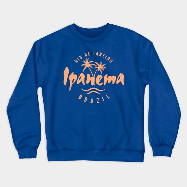 Ipanema Brazil Rio De Janeiro Crewneck Sweatshirt by Designkix